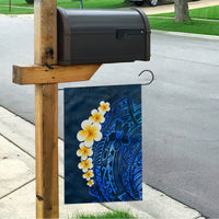 Blue Polynesia Garden Flag Plumeria Tropical Leaves With Galaxy Polynesian Art LT14 - Polynesian Pride