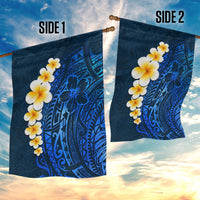 Blue Polynesia Garden Flag Plumeria Tropical Leaves With Galaxy Polynesian Art LT14 - Polynesian Pride