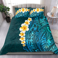Turquosie Polynesia Bedding Set Plumeria Tropical Leaves With Galaxy Polynesian Art LT14 - Polynesian Pride