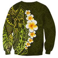 Lime Green Tropical Plumeria With Galaxy Polynesian Art Sweatshirt LT14 - Polynesian Pride
