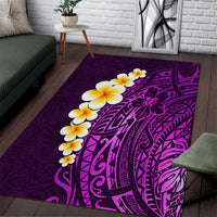 Purple Tropical Plumeria With Galaxy Polynesian Art Area Rug LT14 Purple - Polynesian Pride