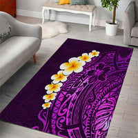 Purple Tropical Plumeria With Galaxy Polynesian Art Area Rug LT14 - Polynesian Pride