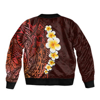 Red Tropical Plumeria With Galaxy Polynesian Art Bomber Jacket LT14 - Polynesian Pride