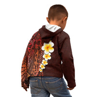 Red Tropical Plumeria With Galaxy Polynesian Art Kid Hoodie LT14 - Polynesian Pride