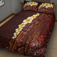 Red Tropical Plumeria With Galaxy Polynesian Art Quilt Bed Set LT14 - Polynesian Pride