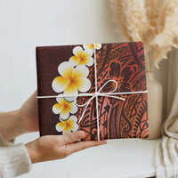 Red Polynesia Wrapping Paper Plumeria Tropical Leaves With Galaxy Polynesian Art LT14 - Polynesian Pride