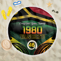 Vanuatu 1980 Beach Blanket Hapi 46 Yia Indipendens Anivesari LT14 One Size 150cm Black - Polynesian Pride