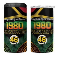 Vanuatu 1980 4 in 1 Can Cooler Tumbler Hapi 46 Yia Indipendens Anivesari LT14 One Size: 16 oz Black - Polynesian Pride