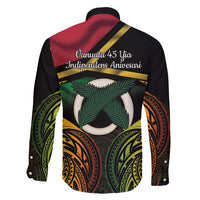 Vanuatu 1980 Family Matching Long Sleeve Bodycon Dress and Hawaiian Shirt Hapi 45 Yia Indipendens Anivesari