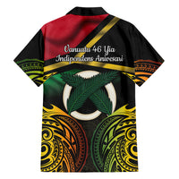 Vanuatu 1980 Family Matching Short Sleeve Bodycon Dress and Hawaiian Shirt Hapi 46 Yia Indipendens Anivesari LT14 - Polynesian Pride
