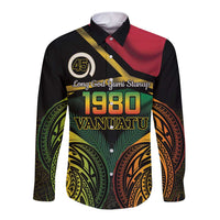 Vanuatu 1980 Long Sleeve Button Shirt Hapi 45 Yia Indipendens Anivesari