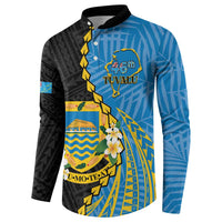 Tuvalu Independence Day Button Sweatshirt Manuia te tutokotasi o Tuvaluan Dolphin Tattoo