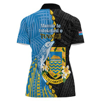 Tuvalu Independence Day Women Polo Shirt Manuia te tutokotasi o Tuvaluan Dolphin Tattoo