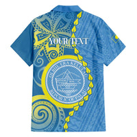 Personalised Palau Independence Day Hawaiian Shirt Belau Coat Of Arms Polynesian Curve Style