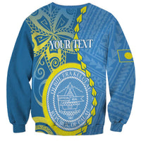 Personalised Palau Independence Day Sweatshirt Belau Coat Of Arms Polynesian Curve Style