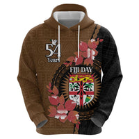 Personalised Fiji Day Zip Hoodie Fijian Tapa Pattern Mix Tagimoucia - Brown Version LT14 - Polynesian Pride