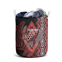 Aotearoa Iwi Ngapuhi Laundry Basket NZ Maori Humpback Whale Taniko Motifs