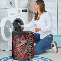 Aotearoa Iwi Ngapuhi Laundry Basket NZ Maori Humpback Whale Taniko Motifs