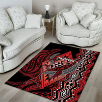 Aotearoa Iwi Ngapuhi Area Rug NZ Maori Humpback Whale Taniko Motifs