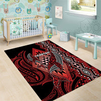 Aotearoa Iwi Ngapuhi Area Rug NZ Maori Humpback Whale Taniko Motifs