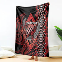 Aotearoa Iwi Ngapuhi Blanket NZ Maori Humpback Whale Taniko Motifs