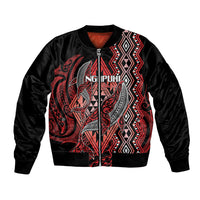 Aotearoa Iwi Ngapuhi Personalised Bomber Jacket NZ Maori Humpback Whale Taniko Motifs