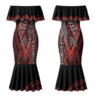 Aotearoa Iwi Ngapuhi Personalised Couples Matching Mermaid Dress and Hawaiian Shirt NZ Maori Humpback Whale Taniko Motifs