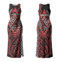 Aotearoa Iwi Ngapuhi Personalised Couples Matching Tank Maxi Dress and Hawaiian Shirt NZ Maori Humpback Whale Taniko Motifs
