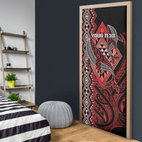 Aotearoa Iwi Ngapuhi Personalised Door Cover NZ Maori Humpback Whale Taniko Motifs