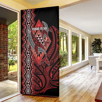 Aotearoa Iwi Ngapuhi Personalised Door Cover NZ Maori Humpback Whale Taniko Motifs