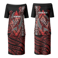 Aotearoa Iwi Ngapuhi Personalised Family Matching Puletasi and Hawaiian Shirt NZ Maori Humpback Whale Taniko Motifs