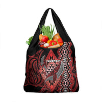 Aotearoa Iwi Ngapuhi Grocery Bag NZ Maori Humpback Whale Taniko Motifs