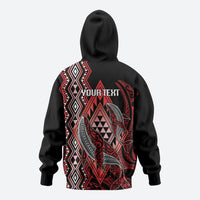 Aotearoa Iwi Ngapuhi Personalised Hoodie NZ Maori Humpback Whale Taniko Motifs