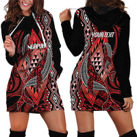 Aotearoa Iwi Ngapuhi Personalised Hoodie Dress NZ Maori Humpback Whale Taniko Motifs