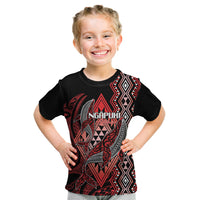 Aotearoa Iwi Ngapuhi Personalised Kid T Shirt NZ Maori Humpback Whale Taniko Motifs