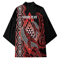 Aotearoa Iwi Ngapuhi Personalised Kimono NZ Maori Humpback Whale Taniko Motifs