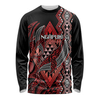 Aotearoa Iwi Ngapuhi Personalised Long Sleeve Shirt NZ Maori Humpback Whale Taniko Motifs