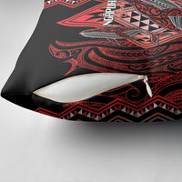 Aotearoa Iwi Ngapuhi Pillow Cover NZ Maori Humpback Whale Taniko Motifs