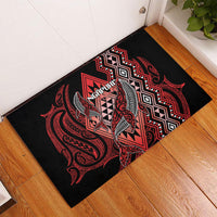 Aotearoa Iwi Ngapuhi Rubber Doormat NZ Maori Humpback Whale Taniko Motifs