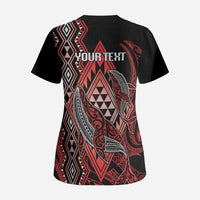 Aotearoa Iwi Ngapuhi Personalised Scrub Top NZ Maori Humpback Whale Taniko Motifs