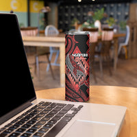 Aotearoa Iwi Ngapuhi Personalised Skinny Tumbler NZ Maori Humpback Whale Taniko Motifs