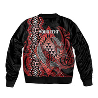Aotearoa Iwi Ngapuhi Personalised Sleeve Zip Bomber Jacket NZ Maori Humpback Whale Taniko Motifs