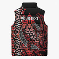 Aotearoa Iwi Ngapuhi Personalised Sleeveless Puffer Jacket NZ Maori Humpback Whale Taniko Motifs