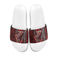 Aotearoa Iwi Ngapuhi Slide Sandals NZ Maori Humpback Whale Taniko Motifs