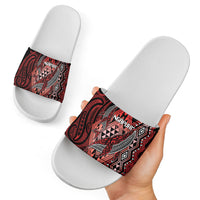 Aotearoa Iwi Ngapuhi Slide Sandals NZ Maori Humpback Whale Taniko Motifs