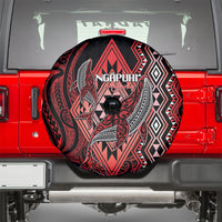 Aotearoa Iwi Ngapuhi Spare Tire Cover NZ Maori Humpback Whale Taniko Motifs