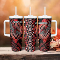 Aotearoa Iwi Ngapuhi Personalised Tumbler With Handle NZ Maori Humpback Whale Taniko Motifs