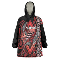 Aotearoa Iwi Ngapuhi Personalised Wearable Blanket Hoodie NZ Maori Humpback Whale Taniko Motifs