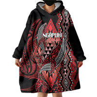 Aotearoa Iwi Ngapuhi Personalised Wearable Blanket Hoodie NZ Maori Humpback Whale Taniko Motifs