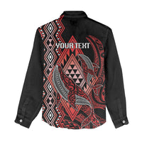 Aotearoa Iwi Ngapuhi Personalised Women Casual Shirt NZ Maori Humpback Whale Taniko Motifs
